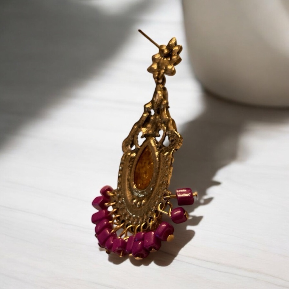 Boho Crystal Drop Earrings - Picture 4 of 4